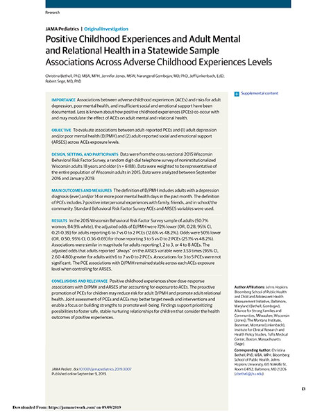 Cover of Jama Pediatrics Statewide Sample